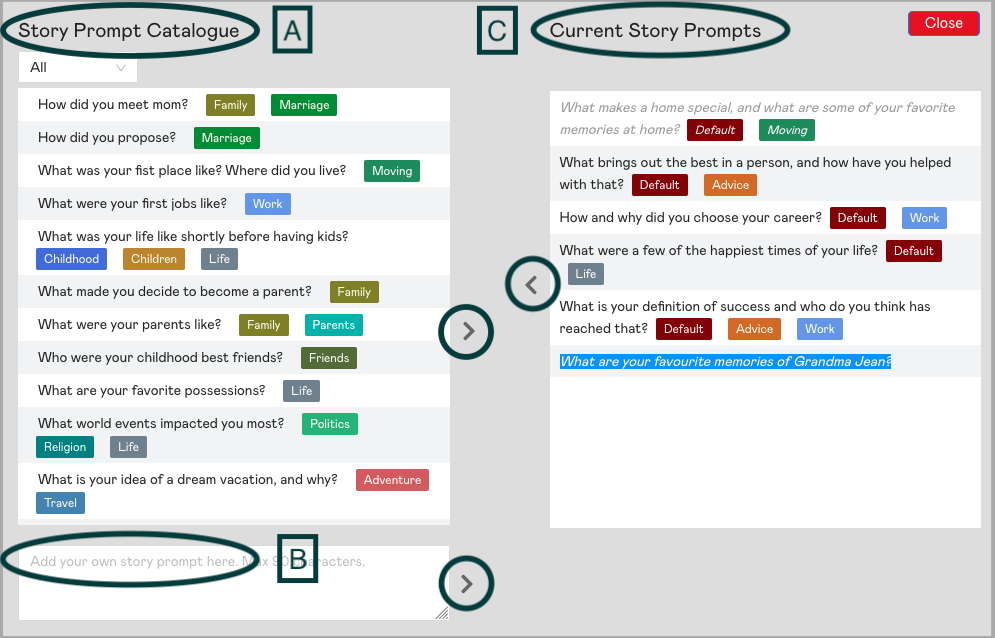 The Story Prompt Catalogue in Anecdobio